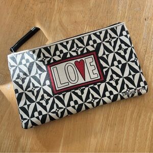 NWOT Brighton Black and White LOVE Cosmetic Bag